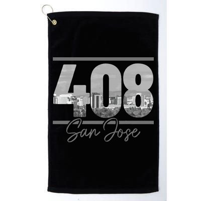 San Jose 408 Area Code Vintage Skyline California Golf Towel