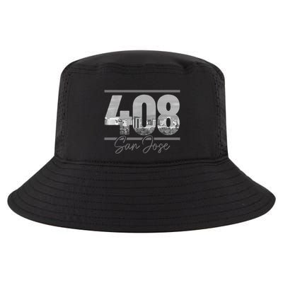 San Jose 408 Area Code Vintage Skyline California Cool Comfort Performance Bucket Hat