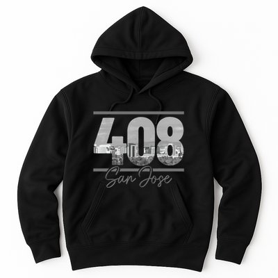 San Jose 408 Area Code Vintage Skyline California Hoodie