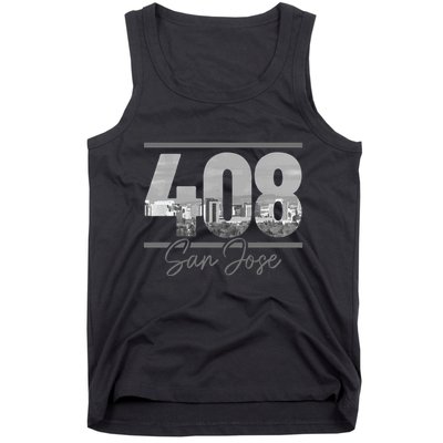San Jose 408 Area Code Vintage Skyline California Tank Top