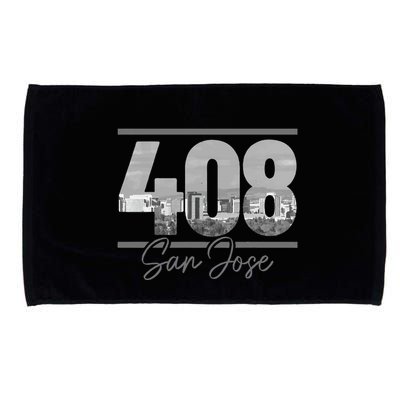 San Jose 408 Area Code Vintage Skyline California Microfiber Hand Towel