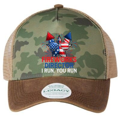 Sarcastic July 4 Meme If I Run You Run Firework Director Gift Legacy Tie Dye Trucker Hat