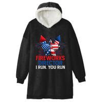 Sarcastic July 4 Meme If I Run You Run Firework Director Gift Hooded Wearable Blanket