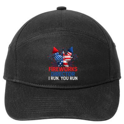 Sarcastic July 4 Meme If I Run You Run Firework Director Gift 7-Panel Snapback Hat