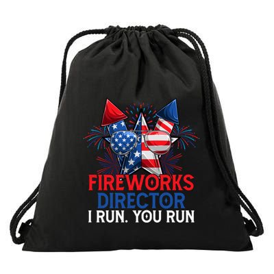 Sarcastic July 4 Meme If I Run You Run Firework Director Gift Drawstring Bag
