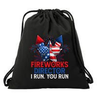 Sarcastic July 4 Meme If I Run You Run Firework Director Gift Drawstring Bag