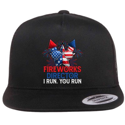 Sarcastic July 4 Meme If I Run You Run Firework Director Gift Flatbill Hat