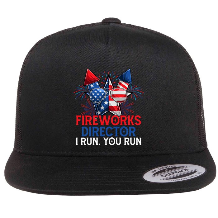 Sarcastic July 4 Meme If I Run You Run Firework Director Gift Flatbill Hat