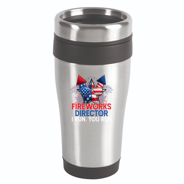 Sarcastic July 4 Meme If I Run You Run Firework Director Gift 16oz Travel Tumbler