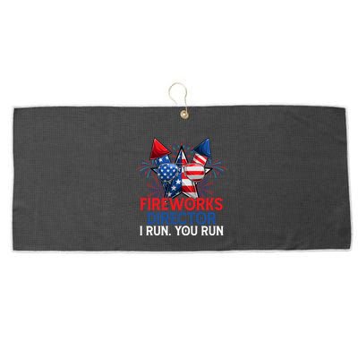 Sarcastic July 4 Meme If I Run You Run Firework Director Gift Large Microfiber Waffle Golf Towel
