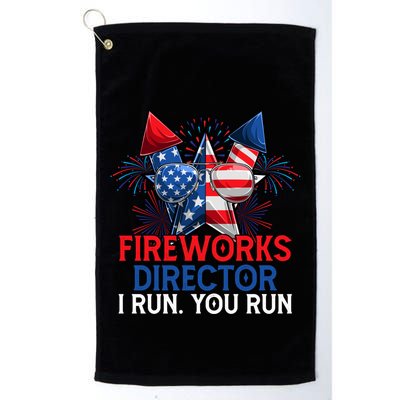 Sarcastic July 4 Meme If I Run You Run Firework Director Gift Golf Towel