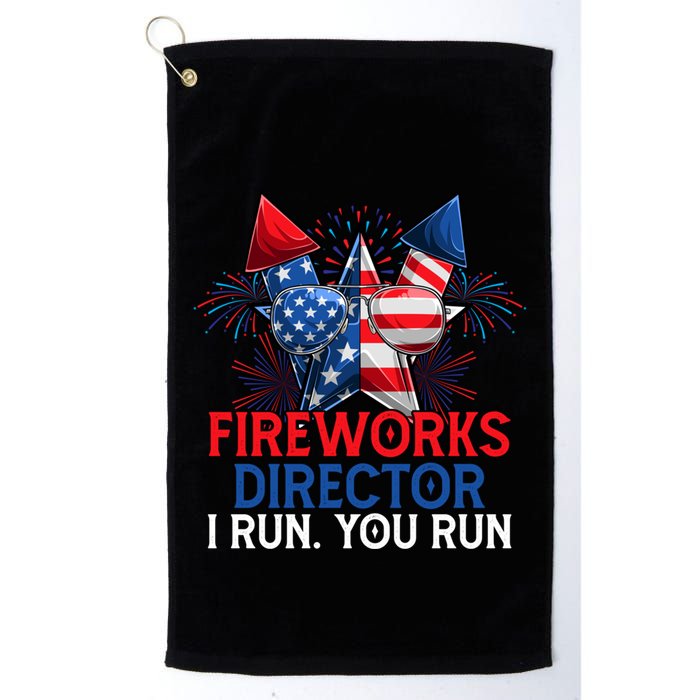 Sarcastic July 4 Meme If I Run You Run Firework Director Gift Golf Towel