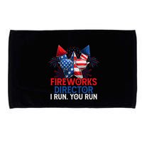 Sarcastic July 4 Meme If I Run You Run Firework Director Gift Microfiber Hand Towel