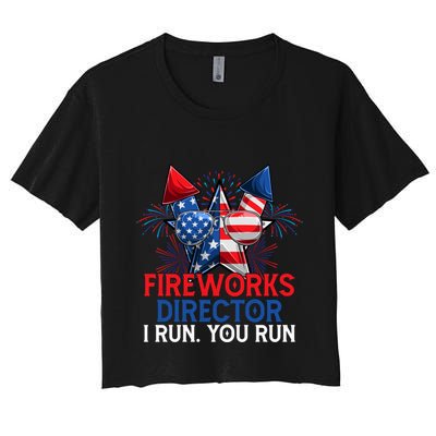 Sarcastic July 4 Meme If I Run You Run Firework Director Gift Crop Top