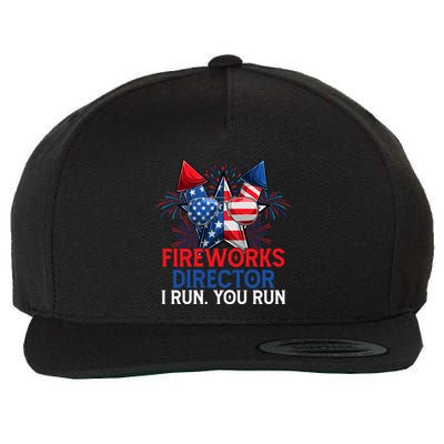 Sarcastic July 4 Meme If I Run You Run Firework Director Gift Wool Snapback Cap