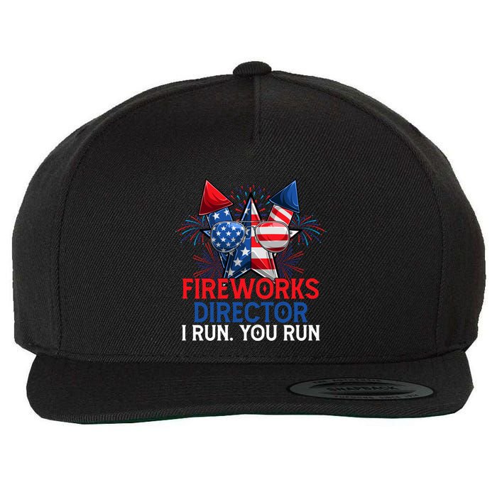 Sarcastic July 4 Meme If I Run You Run Firework Director Gift Wool Snapback Cap