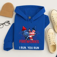 Sarcastic July 4 Meme If I Run You Run Firework Director Gift Hoodie