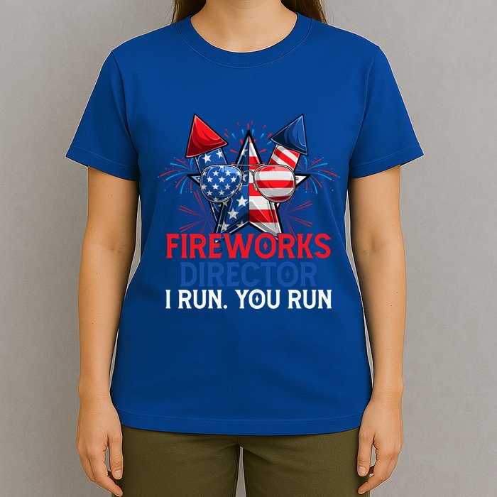 Sarcastic July 4 Meme If I Run You Run Firework Director Gift T-Shirt