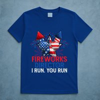 Sarcastic July 4 Meme If I Run You Run Firework Director Gift T-Shirt