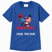Sarcastic July 4 Meme If I Run You Run Firework Director Gift Tall T-Shirt