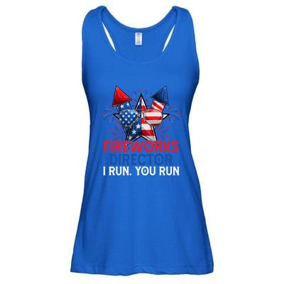 Sarcastic July 4 Meme If I Run You Run Firework Director Gift Ladies Essential Flowy Tank