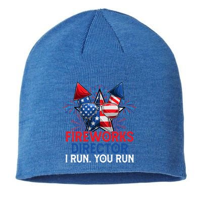Sarcastic July 4 Meme If I Run You Run Firework Director Gift Sustainable Beanie