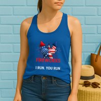Sarcastic July 4 Meme If I Run You Run Firework Director Gift Womens Tank Top
