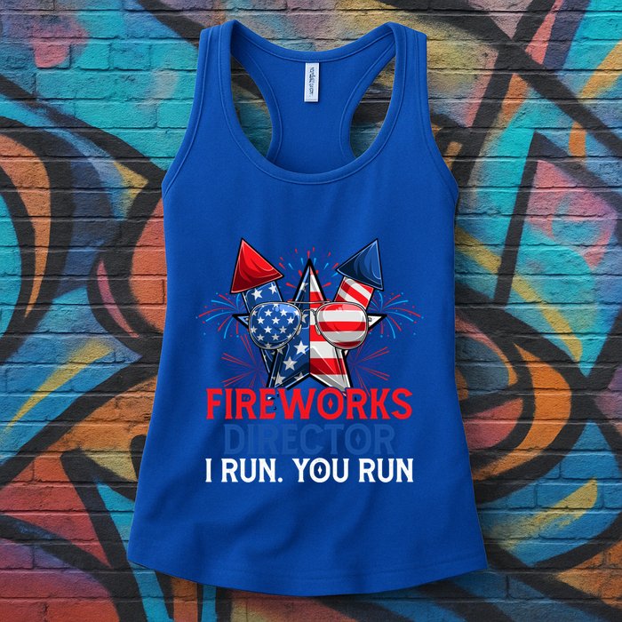 Sarcastic July 4 Meme If I Run You Run Firework Director Gift Womens Tank Top