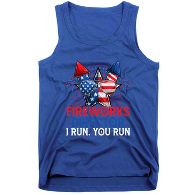 Sarcastic July 4 Meme If I Run You Run Firework Director Gift Tank Top