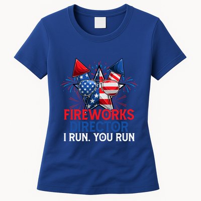 Sarcastic July 4 Meme If I Run You Run Firework Director Gift Womens T-Shirt