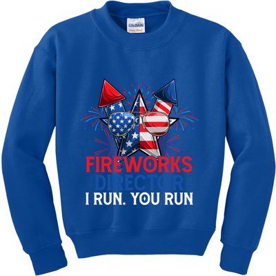 Sarcastic July 4 Meme If I Run You Run Firework Director Gift Kids Sweatshirt