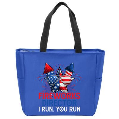 Sarcastic July 4 Meme If I Run You Run Firework Director Gift Zip Tote Bag