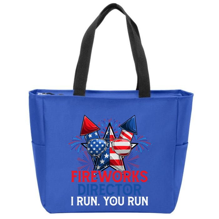 Sarcastic July 4 Meme If I Run You Run Firework Director Gift Zip Tote Bag