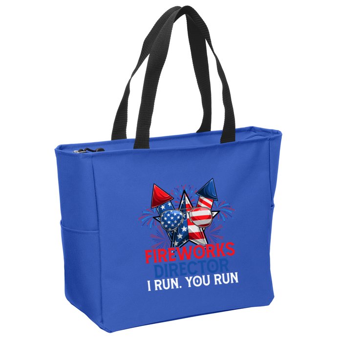 Sarcastic July 4 Meme If I Run You Run Firework Director Gift Zip Tote Bag