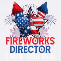 Sarcastic July 4 Meme If I Run You Run Firework Director Gift Garment-Dyed Sweatshirt