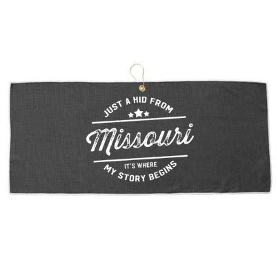 State Just A From Missouri Its Where My Story Begins Large Microfiber Waffle Golf Towel