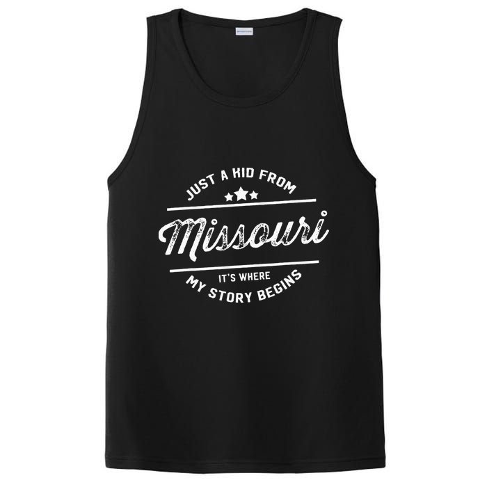 State Just A From Missouri Its Where My Story Begins PosiCharge Competitor Tank