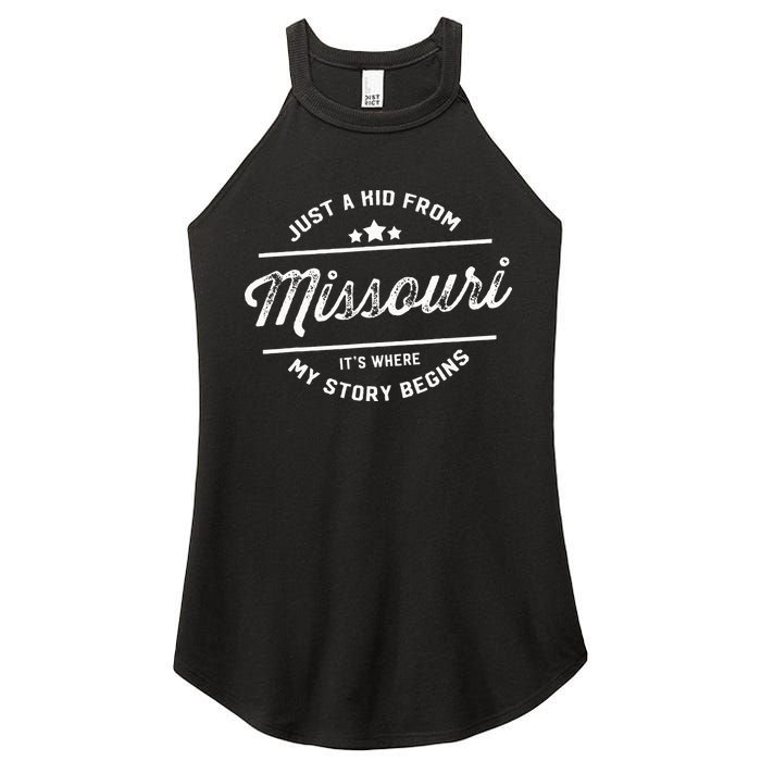 State Just A From Missouri Its Where My Story Begins Women's Perfect Tri Rocker Tank