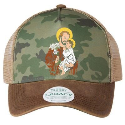 St Joseph and Child Jesus Consecration 2021 Catholic Saint Legacy Tie Dye Trucker Hat