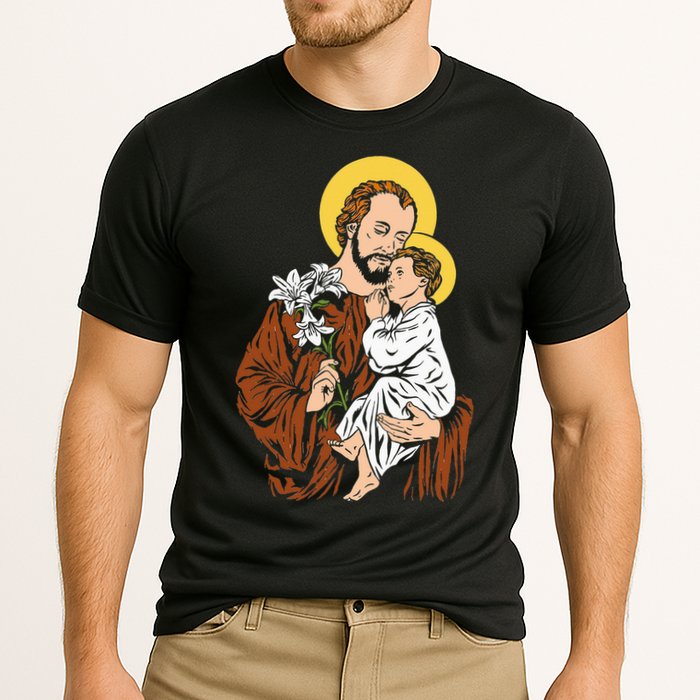 St Joseph and Child Jesus Consecration 2021 Catholic Saint Cooling Performance Crew T-Shirt