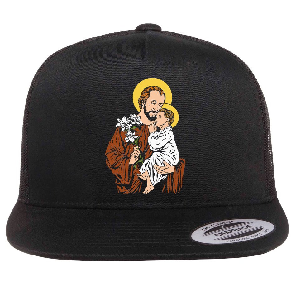 St Joseph and Child Jesus Consecration 2021 Catholic Saint Flat Bill Trucker Hat