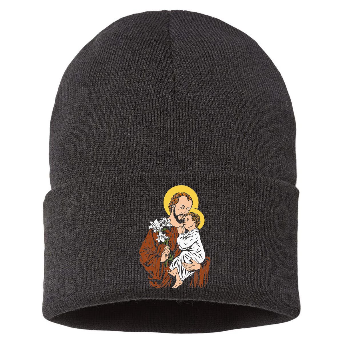 St Joseph and Child Jesus Consecration 2021 Catholic Saint Sustainable Knit Beanie
