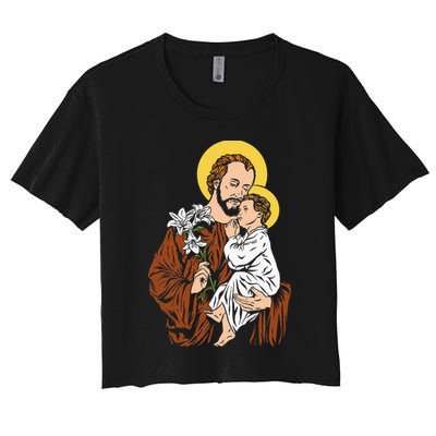 St Joseph and Child Jesus Consecration 2021 Catholic Saint Crop Top