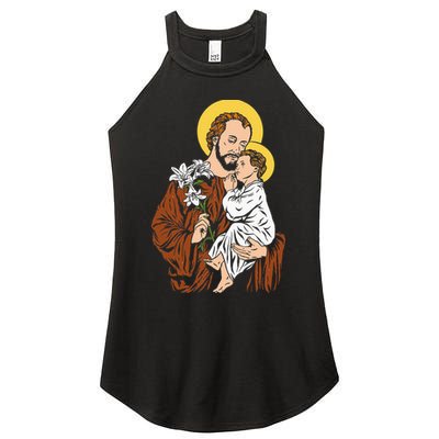 St Joseph and Child Jesus Consecration 2021 Catholic Saint Women's Perfect Tri Rocker Tank