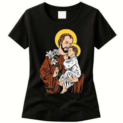 St Joseph and Child Jesus Consecration 2021 Catholic Saint Womens T-Shirt