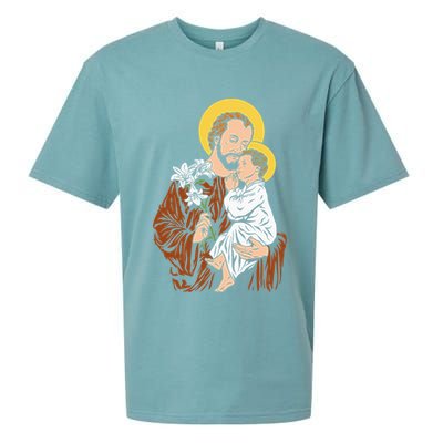 St Joseph and Child Jesus Consecration 2021 Catholic Saint Sueded Cloud Jersey T-Shirt