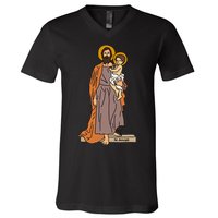 St Joseph and Child Jesus Consecration Catholic Saint V-Neck T-Shirt
