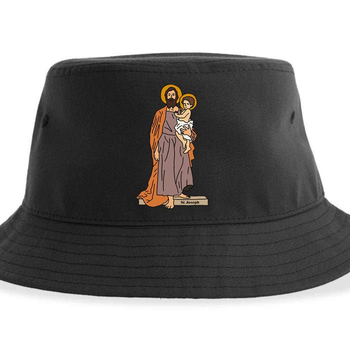 St Joseph and Child Jesus Consecration Catholic Saint Sustainable Bucket Hat