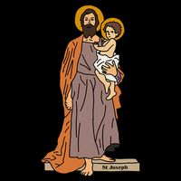 St Joseph and Child Jesus Consecration Catholic Saint Sustainable Bucket Hat