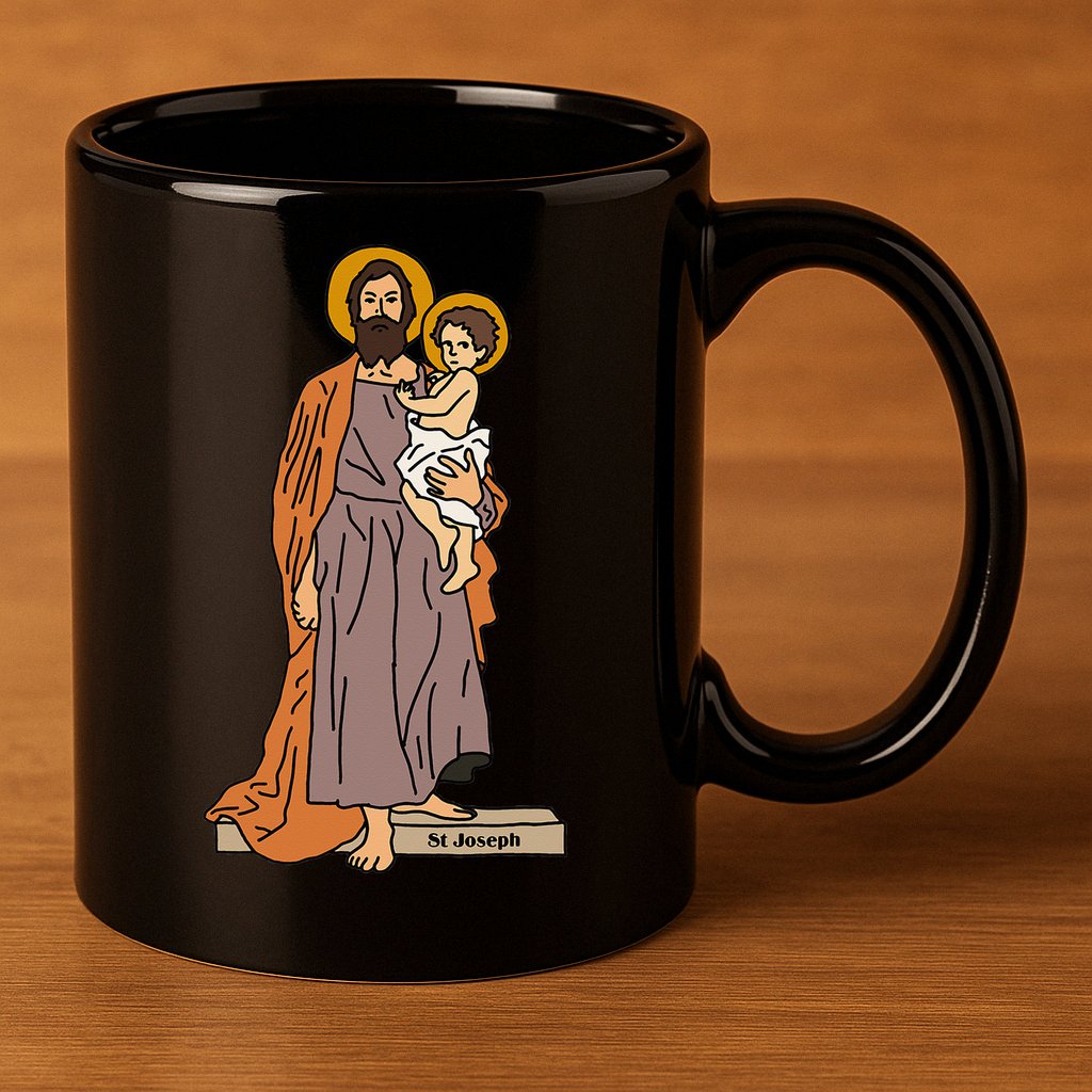 St Joseph and Child Jesus Consecration Catholic Saint 11oz C Handle Ceramic Mug